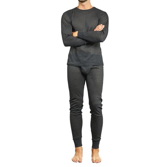 Men's Charcoal Thermal Underwear Set - Picture 1 of 2
